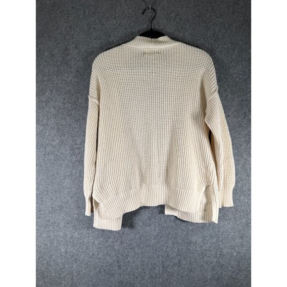 Universal threads Sweater Women XS Beige Crochet Knit Cardigan Coastal Pocket - Picture 6 of 7